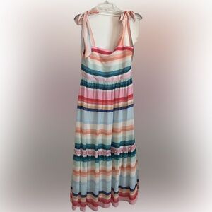 Multi-Colored Striped Midi